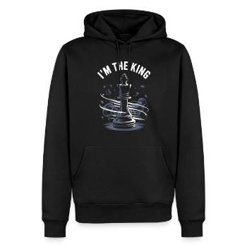 Je suis le roi – Conception d’échecs - Sweat à capuche Premium bio Homme - noir - Devant - Nico (187cm)