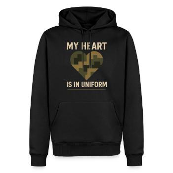 Fière armée sœur militaire frère sœur service famille - Sweat à capuche Premium bio Homme - noir - Devant - Nico (187cm)