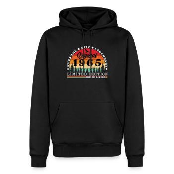 1965 Vintage Geboren 1965 Vintage Geburtstagsgeschenk - Männer Premium Bio Hoodie - Schwarz - Vorne - Nico (187cm)
