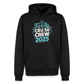 Équipage de croisière 2025 Croisière en famille - Sweat à capuche Premium bio Homme - noir - Devant - Nico (187cm)