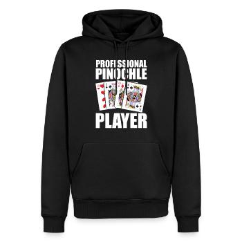 Jeu de cartes professionnel Pinochle Player Tournament - Sweat à capuche Premium bio Homme - noir - Devant - Nico (187cm)