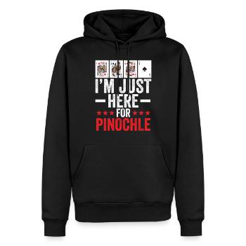 Je suis Juist ici pour le Pinochle - Sweat à capuche Premium bio Homme - noir - Devant - Nico (187cm)
