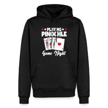 Playing Pinochle Game Night Penuchle Team - Männer Premium Bio Hoodie - Schwarz - Vorne - Nico (187cm)