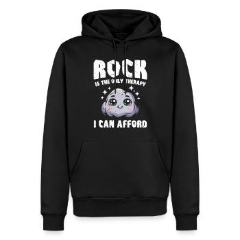 Stein Therapie Schere Stein Papier Geschenk - Männer Premium Bio Hoodie - Schwarz - Vorne - Nico (187cm)