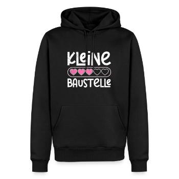 Bald Mama KLEINE BAUSTELLE Baby Kommt Lustiges - Männer Premium Bio Hoodie - Schwarz - Vorne - Nico (187cm)