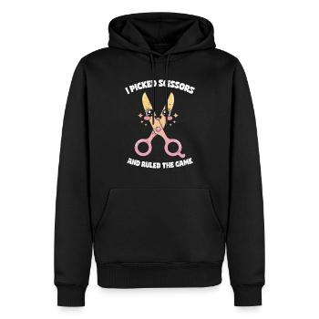 Picked Scissors Ruled Game - Scissors Stone Paper - Men’s Premium Organic Hoodie - black - Front - Nico (187cm)