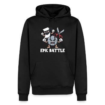 Schere Stein Papier Kawaii Charaktere Schulspiel - Männer Premium Bio Hoodie - Schwarz - Vorne - Nico (187cm)