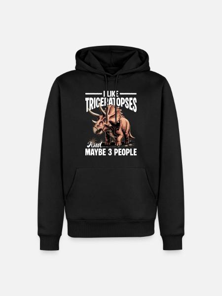 Dinosaur Triceratops Prehistoric - Männer Premium Bio Hoodie - Schwarz