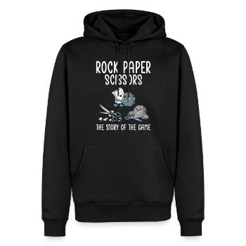 Schere Stein Papier Die Geschichte Des Spiels - Männer Premium Bio Hoodie - Schwarz - Vorne - Nico (187cm)