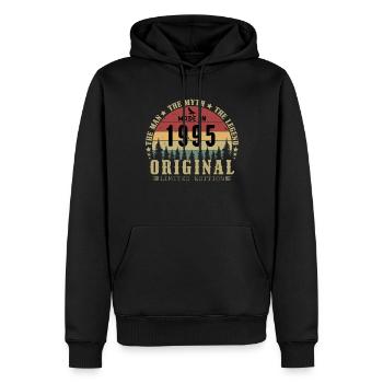 1995 Vintage Geboren 1995 Vintage Geburtstagsgeschenk - Männer Premium Bio Hoodie - Schwarz - Vorne - Nico (187cm)