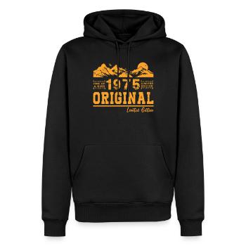 1975 Vintage Original 1975 Geburtstagsgeschenk - Männer Premium Bio Hoodie - Schwarz - Vorne - Nico (187cm)