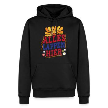 Malle ALLES LAPPEN HIER Retro Lustig - Männer Premium Bio Hoodie - Schwarz - Vorne - Nico (187cm)