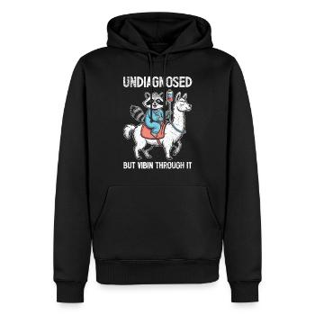 Neurodivergents non diagnostiqués - Sweat à capuche Premium bio Homme - noir - Devant - Nico (187cm)