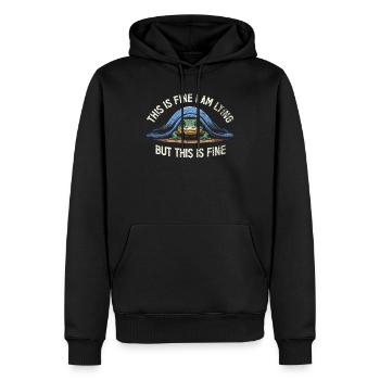 Non diagnostiqué, mais quelque chose - Sweat à capuche Premium bio Homme - noir - Devant - Nico (187cm)