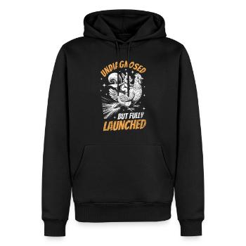 Non diagnostiqué, mais quelque chose - Sweat à capuche Premium bio Homme - noir - Devant - Nico (187cm)