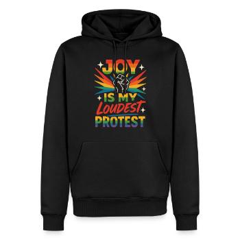 Queer Stolz Queer Freude Lgbtq+ Bestätigung Trans - Männer Premium Bio Hoodie - Schwarz - Vorne - Nico (187cm)
