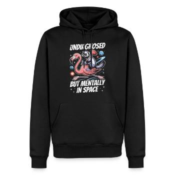 Non diagnostiqué, mais quelque chose - Sweat à capuche Premium bio Homme - noir - Devant - Nico (187cm)