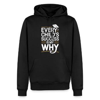 Le succès de chaque enfant est ma raison d’être Enseignant - Sweat à capuche Premium bio Homme - noir - Devant - Nico (187cm)