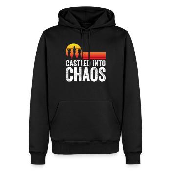 Schachfigur Turm - Castled Into Chaos - Männer Premium Bio Hoodie - Schwarz - Vorne - Nico (187cm)