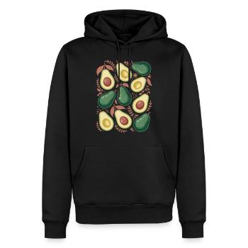 Avocado Boho Floral Muster für Naturliebhaber - Männer Premium Bio Hoodie - Schwarz - Vorne - Nico (187cm)