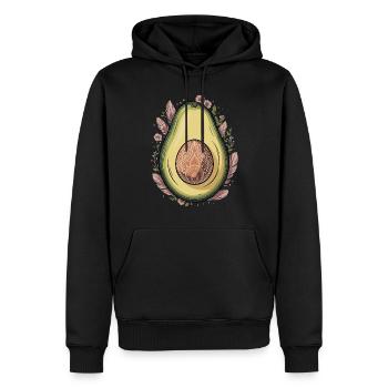 Avocat Fruit Boho Floral Mandala - Sweat à capuche Premium bio Homme - noir - Devant - Nico (187cm)