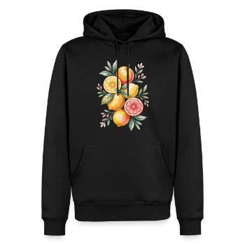 Zitronen und Orangen Kunstwerk - Männer Premium Bio Hoodie - Schwarz - Vorne - Nico (187cm)