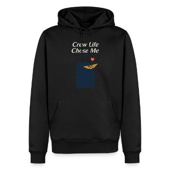 Hôtesse de l’air Personnel navigant commercial Life Aviation - Sweat à capuche Premium bio Homme - noir - Devant - Nico (187cm)