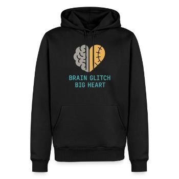 Survivant d’une lésion cérébrale neuro-résiliente - Sweat à capuche Premium bio Homme - noir - Devant - Nico (187cm)