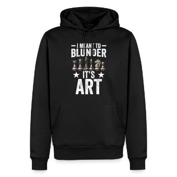 Échecs modernes ouverture vêtements gaffe art - Sweat à capuche Premium bio Homme - noir - Devant - Nico (187cm)