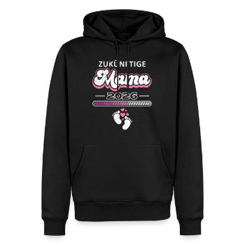 Bald Mama ZUKÜNFTIGE MAMA 2026 Werdende Mütter - Männer Premium Bio Hoodie - Schwarz - Vorne - Nico (187cm)