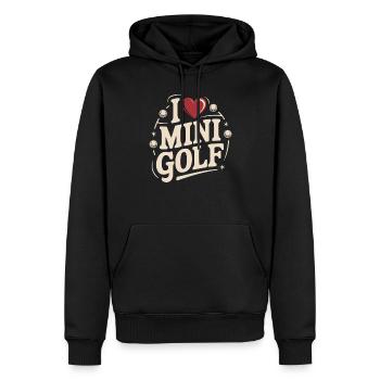 J’adore le -golf – s’amuser sur le terrain de -golf - Sweat à capuche Premium bio Homme - noir - Devant - Nico (187cm)