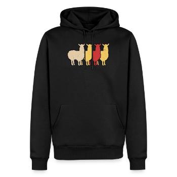 Alpaka Fan ALPAKA Fanartikel Lama Lustiges - Männer Premium Bio Hoodie - Schwarz - Vorne - Nico (187cm)