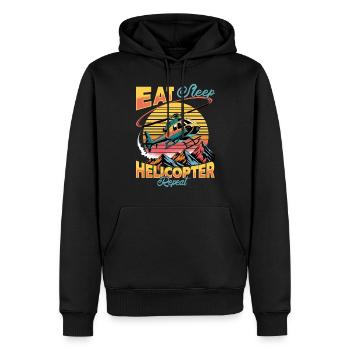 Helicopter funny Pilot - Männer Premium Bio Hoodie - Schwarz - Vorne - Nico (187cm)