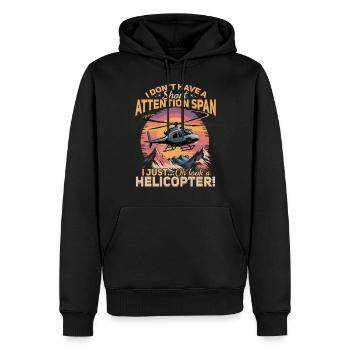 Helicopter funny Pilot - Männer Premium Bio Hoodie - Schwarz - Vorne - Nico (187cm)