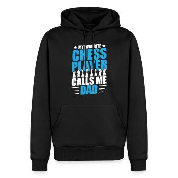 Schach Vater Schachspieler Papa Kinder Sohn - Männer Premium Bio Hoodie - Schwarz - Vorne - Nico (187cm)