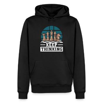 Chess Brain Teaser Chess Sports Keep Thinking - Men’s Premium Organic Hoodie - black - Front - Nico (187cm)