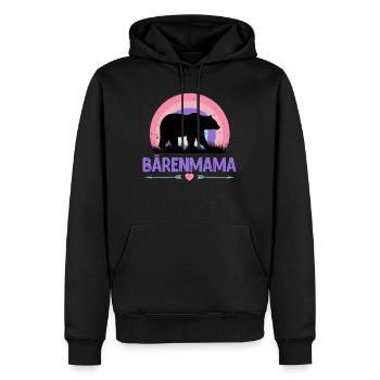 Werdende Mutter BÄRENMAMA Lustiges - Männer Premium Bio Hoodie - Schwarz - Vorne - Nico (187cm)