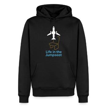 Flugbegleiter Kabinencrew Leben Luftfahrt - Männer Premium Bio Hoodie - Schwarz - Vorne - Nico (187cm)