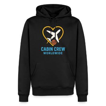 Flugbegleiter Kabinencrew Leben Luftfahrt - Männer Premium Bio Hoodie - Schwarz - Vorne - Nico (187cm)