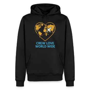 Flugbegleiter Kabinencrew Leben Luftfahrt - Männer Premium Bio Hoodie - Schwarz - Vorne - Nico (187cm)