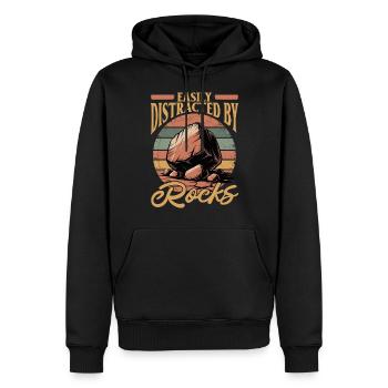 Roches Géode Chasseur Roches Collectionneur Géologie - Sweat à capuche Premium bio Homme - noir - Devant - Nico (187cm)