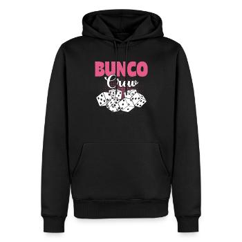 Bunco Würfelabend Bunco Crew Turnier - Männer Premium Bio Hoodie - Schwarz - Vorne - Nico (187cm)