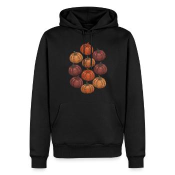 Herbstliche Kürbis Vielfalt - Männer Premium Bio Hoodie - Schwarz - Vorne - Nico (187cm)