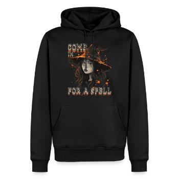 Effrayant Pin-up Sorcière Halloween - Sweat à capuche Premium bio Homme - noir - Devant - Nico (187cm)
