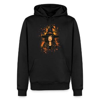 Gruselige Pin-up-hexe Halloween - Männer Premium Bio Hoodie - Schwarz - Vorne - Nico (187cm)