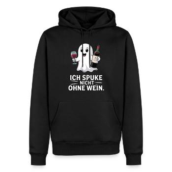 Ich spuke nicht ohne Wein – Lustiger Geist - Männer Premium Bio Hoodie - Schwarz - Vorne - Nico (187cm)