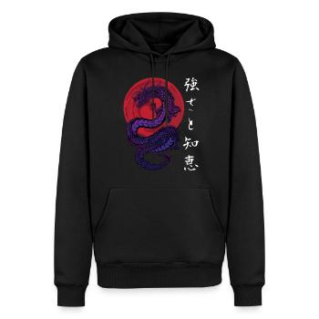 Japon Dragon japonais Vintage Anime - Sweat à capuche Premium bio Homme - noir - Devant - Nico (187cm)