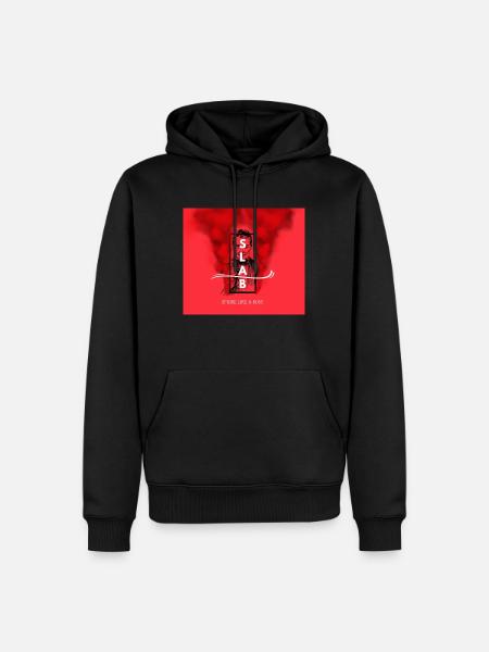 DALLE Rouge - Sweat à capuche Premium bio Homme - noir