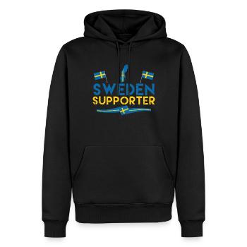 fan de sweden supporter. Supporter de Suède. - Sweat à capuche Premium bio Homme - noir - Devant - Nico (187cm)