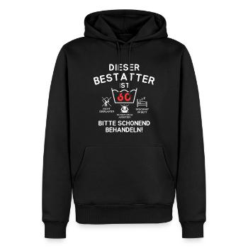 Cet entrepreneur de pompes funèbres a 60 ans. - Sweat à capuche Premium bio Homme - noir - Devant - Nico (187cm)